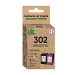 Cartouche remanufacturée HP 302 - pack de 2 - noir, cyan, magenta, jaune - Uprint