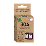 Cartouche remanufacturée HP 304 - pack de 2 - noir, cyan, magenta, jaune - Uprint