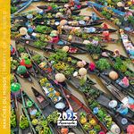 Calendrier mensuel 30x30 cm - 16 mois - Marchés du monde
