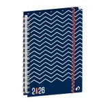 Quo Vadis - Agenda - Spiralé - 2025 - Day 2 Day Recyclé S - Journalier - Multilingue - Respire - Bleu - 12 mois de janvier à décembre - 21x29,7 cm