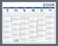 Calendrier Lecas 2 Couleurs 26,5x21 cm 1 Année Sur 2 Faces  Hamelin