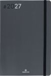 Agenda Flex - 1 semaine sur 2 pages - 17 x 24,5 cm - gris - Oberthur