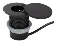 Otio - Plot de charge sans fil (encastrable) - + induction charger - CA 230 V - 3680 Watt - connecteurs de sortie : 1 - noir mat