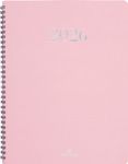 Agenda spiralé Galway - 1 semaine sur 2 pages - 22 x 28 cm - rose - Oberthur