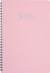 Agenda spiralé Galway - 1 semaine sur 2 pages - 19 x 24,5 cm - rose - Oberthur