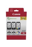 Canon PG-545XL/CL-546XL - Pack de 3 - noir x2, couleur (cyan, magenta, jaune) - cartouche d'encre originale 