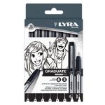 LYRA Graduate Set feutres noir 8 pièces