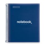 Notebook Emotions, Couverture souple, A5, lignes horizontales 7 mm, 120 feuilles de 5 couleurs, Miquelrius, Bleu Ciel.
