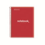 Notebook Emotions, Couverture souple, A4, séyès, 80 feuilles de 1 couleur, Miquelrius, Rouge.