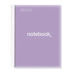 Notebook Emotions, Couverture souple, A4, lignes horizontales 7 mm, 120 feuilles de 5 couleurs, Miquelrius, Lavande.