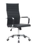 Fauteuil de bureau LUNESSE - accoudoirs fixes - noir