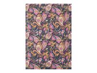 Oberthur Baroque - Cahier de notes - A5 (148 x 210 mm) - 100 feuilles / 200 pages - papier ivoire - doublé - pink paisley - couverture rose