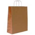 Sac kraft poignées torsadées Jungle terracotta - 36 x 12 x 41 cm