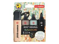 STABILO BOSS ORIGINAL NatureCOLORS - 4 Surligneurs - gris chaud, beige, vert terre, noir