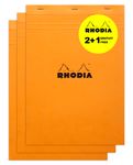 Rhodia - 2 Blocs notes N°18 - 80 feuilles - 80 g - petits carreaux + 1 gratuit