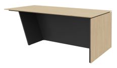 Bureau KHEOPS avec pied droit à droite - L200 - plateau imitation chêne clair - structure carbone