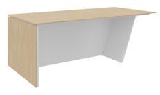 Bureau KHEOPS avec pied droit à gauche - L200 - plateau imitation chêne clair - structure blanc perle
