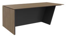 Bureau KHEOPS avec pied droit à gauche - L200 - plateau imitation noyer - structure carbone