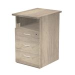 Caisson hauteur bureau Trend - L43xP60xH72 cm - 3 tiroirs + 1 niche - imitation chêne canadien