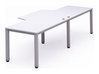 Rocada Executive - Mesa doble - L360 cm - blanco - aluminio base