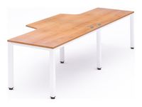 Rocada Executive - Mesa doble - L360 cm - roble - blanco base