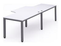 Rocada Executive - Mesa doble - L360 cm - blanco - antracita base
