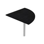 Artarredi Presto - Componente de mesa - esquina de 90° (redondeada) - negro ceniza - RAL 9006, gris aluminio base