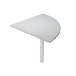 Angle de liaison à 90° pour Bureau Trend - pied effet chromé - plateau gris
