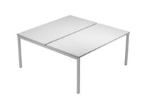 Bureau bench Trend - L140 - sans panneau de séparation - plateau gris