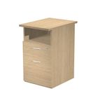 Caisson hauteur bureau Trend - L43xP60xH72 cm - 2 tiroirs dont 1 DS + 1 niche - imitation chêne