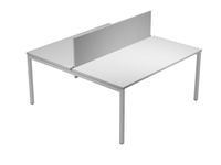 Bureau bench Trend - L120 - avec panneau de séparation - plateau gris