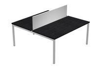 Bureau bench Trend - L180 - avec panneau de séparation - plateau imitation frêne noir