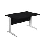 Bureau droit Trend - L160 - Pieds métals - plateau imitation frêne noir - pied effet chromé