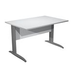 Bureau droit Trend - L160 - Pieds métals - plateau gris - pied anthracite