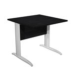 Bureau droit Trend - L80 - Pieds métals - plateau imitation frêne noir - pied effet chromé