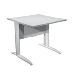 Bureau droit Trend - L80 - Pieds métals - plateau gris - pied alu