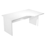 Bureau compact Trend - L160 cm - retour à droite - pieds panneaux - plateau blanc (pied de renfort obligatoire à rajouter - non inclus)