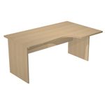 Bureau compact Trend - L160 cm - retour à droite - pieds panneaux - plateau imitation chêne (pied de renfort obligatoire à rajouter - non inclus)