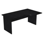 Bureau compact Trend - L160 cm - retour à droite - pieds panneaux - plateau imitation frêne noir (pied de renfort obligatoire à rajouter - non inclus)