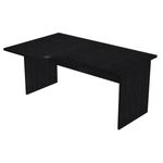 Bureau compact Trend - L160 cm - retour à gauche - pieds panneaux - plateau imitation frêne noir