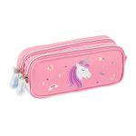 Trousse Licorne - 2 compartiments - Rose - Viquel