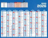 Calendrier Classique 16 Mois Mini - 21 x 26,5 cm - Bouchut