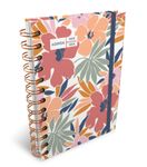 Agenda RDC reliure spirale année scolaire BOUCHUT "Motifs tropical" 12,5 x 17,5 cm 