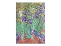 Journal  -  12 x 18 cm  - 144 pages - Les iris de Van Gogh  - verte - Paperblanks