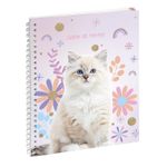 Cahier de textes à spirale Lovely - 17 x 22 cm - chat blanc - Exacompta