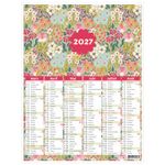 Calendrier Petites Fleurs - 6 mois par face - 21 x 26,5 cm - Oberthur