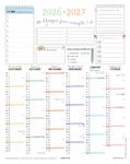 Calendrier Bullet - papier recyclé - 6 mois par face - 21 x 26,5 cm - Oberthur