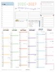Calendrier Bullet - papier recyclé - 6 mois par face - 32 x 42 cm - Oberthur