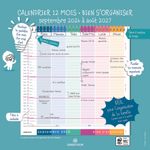 Calendrier mensuel Bien s'organiser - 30 x 30 cm - 12 feuillets - Oberthur