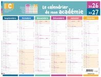 Calendrier de mon académie - Zone C - 6 mois par face - 32 x 42 cm - Oberthur